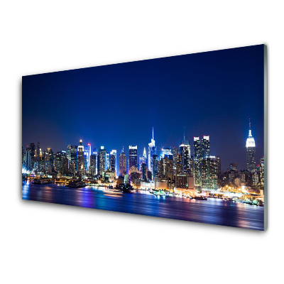 Sklenený obraz Panoráma mesta Noc