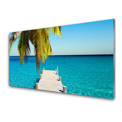 Obraz na skle Most na pozadí mora