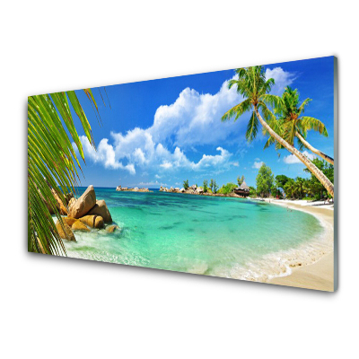 Skleneny obraz Pohľad na rajskú pláž