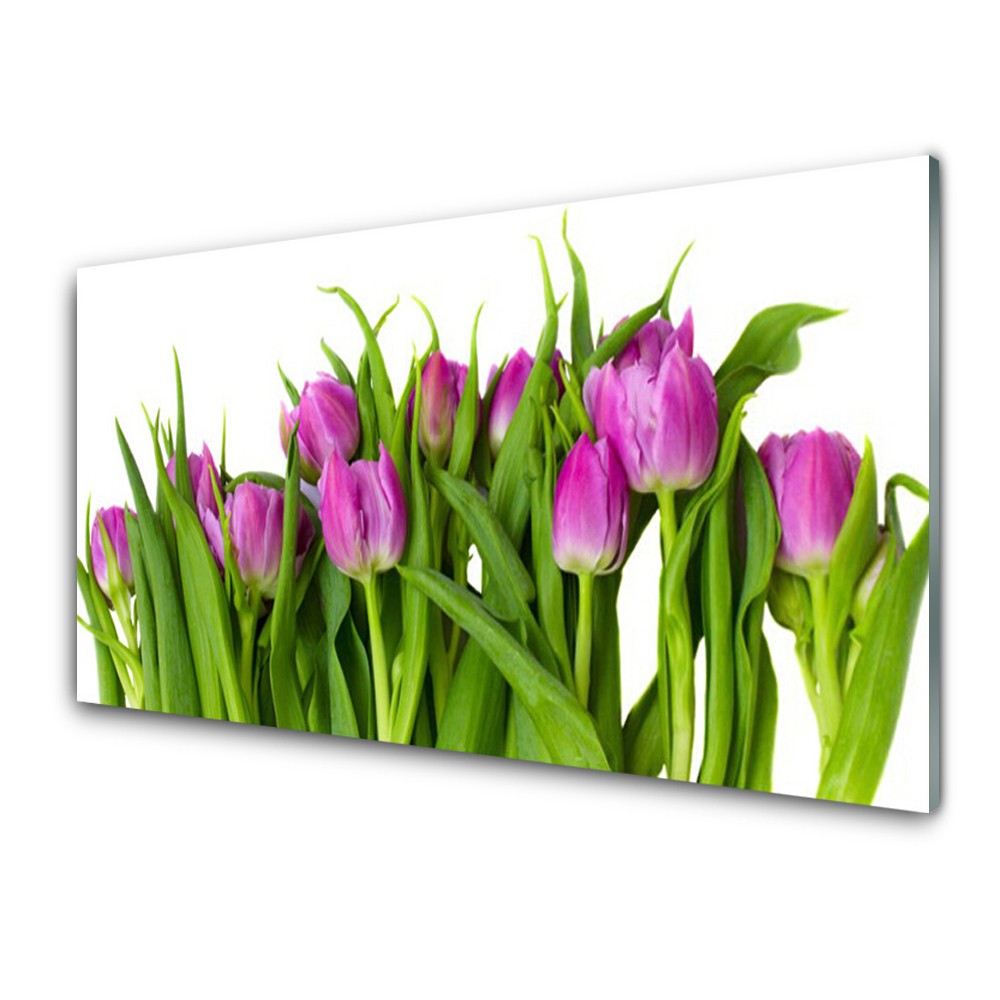 Sklenený obraz Kytica fialových tulipánov