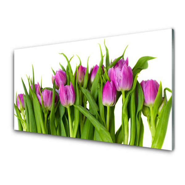Sklenený obraz Kytica fialových tulipánov