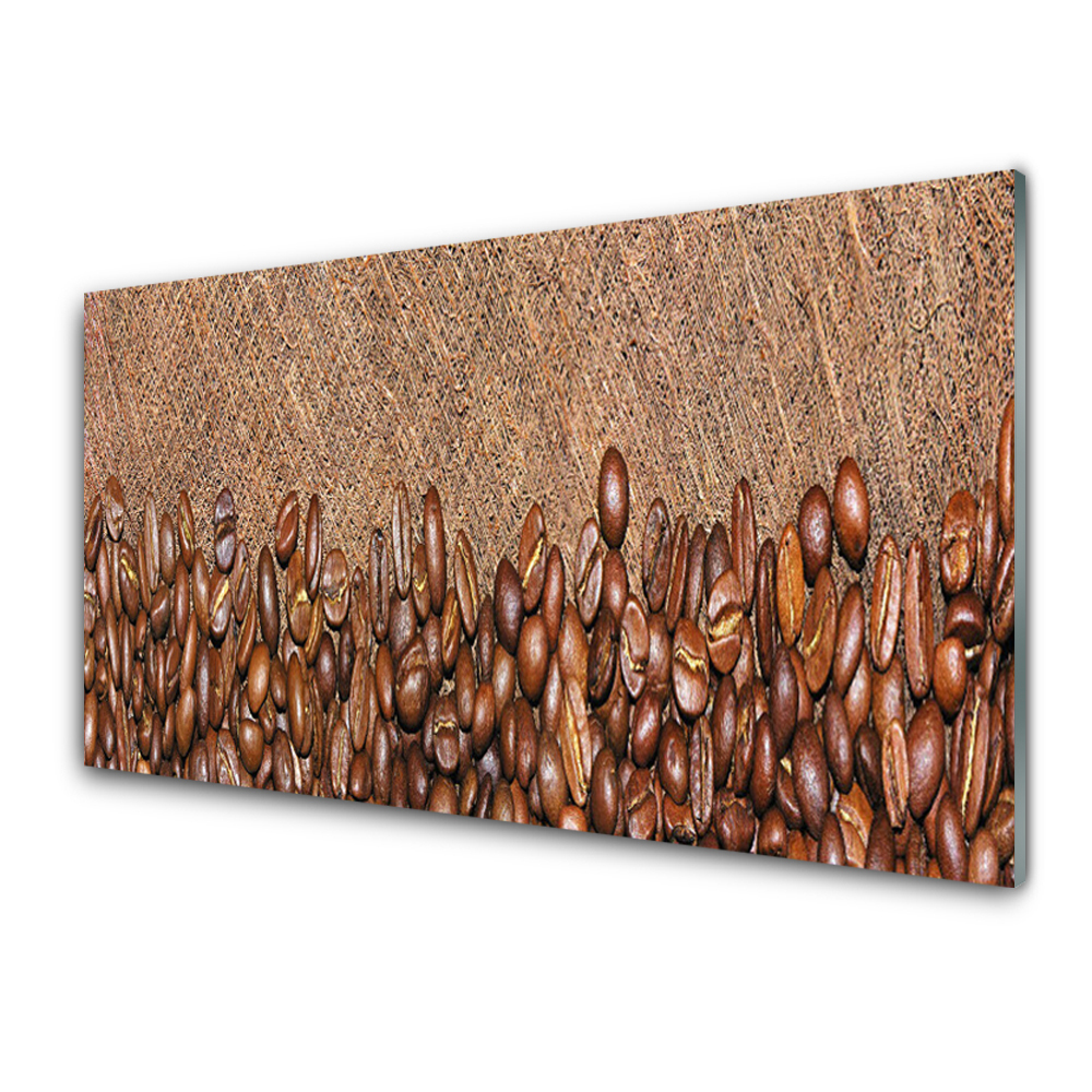 Obraz na skle Hnedé pozadie kávových zŕn