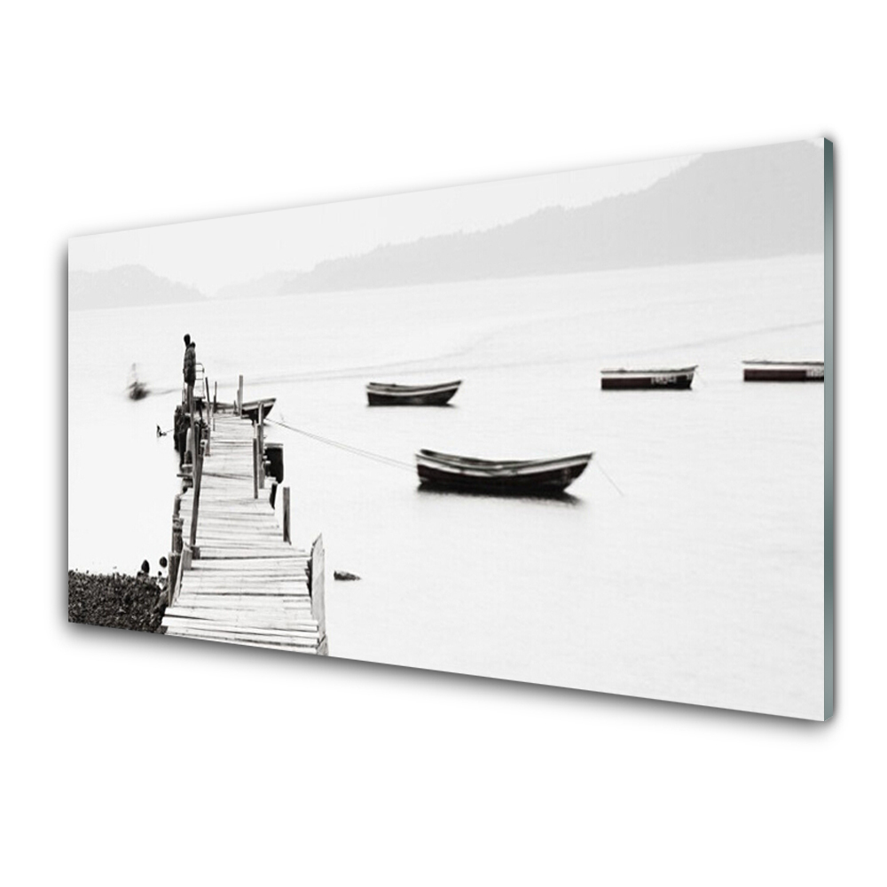 Skleneny obraz Šedá plošina pre lode