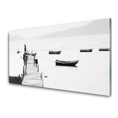 Skleneny obraz Šedá plošina pre lode