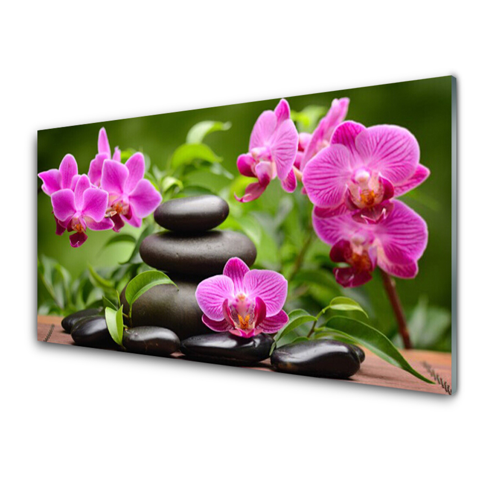 Obraz na skle Uložené kamene orchideí