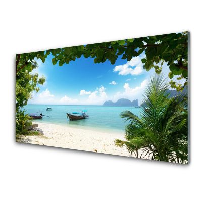 Sklenený obraz Pohľad na more a lode