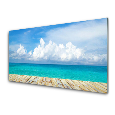 Skleneny obraz Pohľad z móla na pokojné more