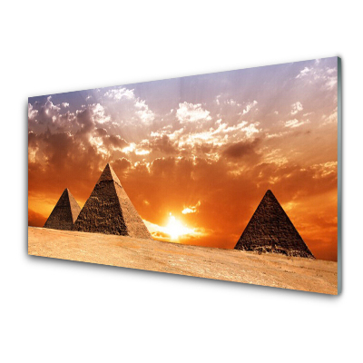 Obraz na skle Pyramídy pri západe slnka