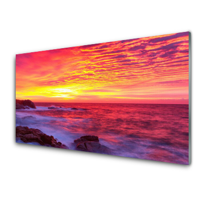 Sklenený obraz Abstrakcia červený západ slnka