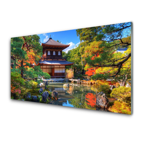Sklenený obraz Japonská záhrada Architektúra