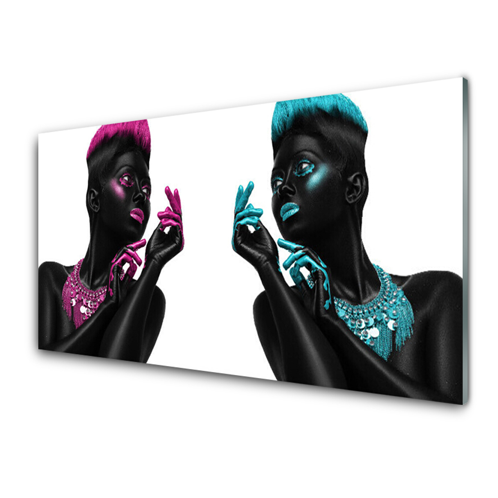 Obraz na skle Znaky Ružová Modrá