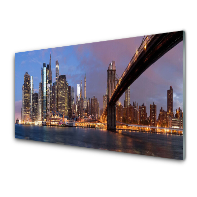 Skleneny obraz Mestský most nad vodou