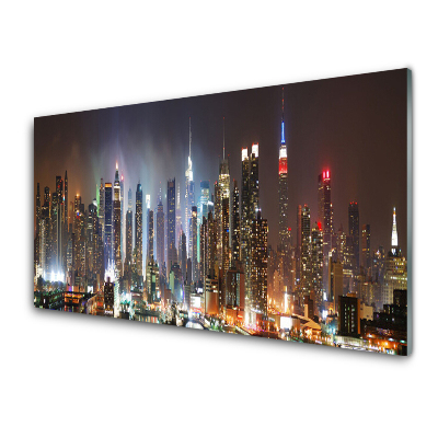 Skleneny obraz Nočná krajina New Yorku