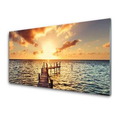 Skleneny obraz Most v hlbokom mori Západ