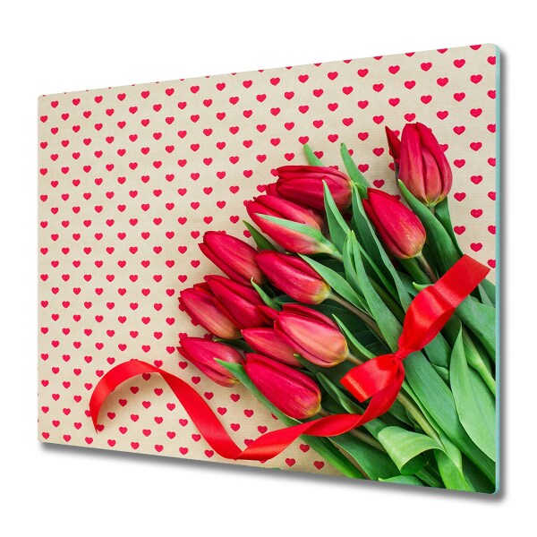 Doska na krájanie Tulipány valentínka