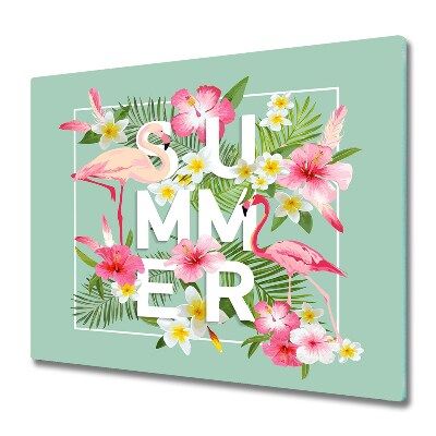 Doska na krájanie Letné kvety a plameniaky,