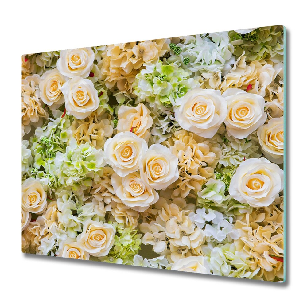 Sklenená doska na krájanie Béžové ruže