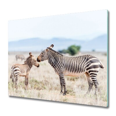 Sklenená doska na krájanie Dve zebry