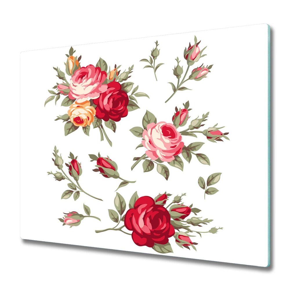 Sklenená doska na krájanie Kvety ruží