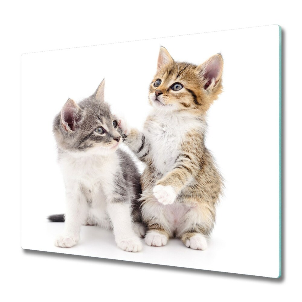 Sklenená doska na krájanie Pár malých mačiek
