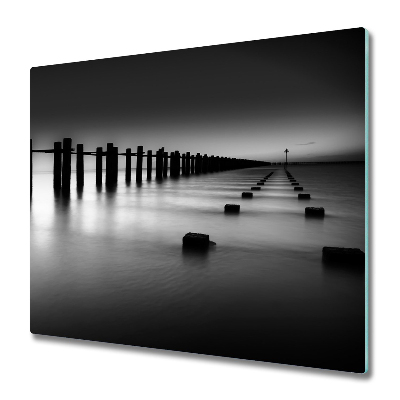 Sklenená doska na krájanie Čiernobiely vlnolam