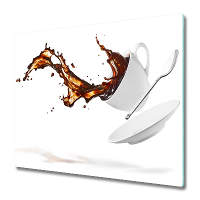 Sklenená doska na krájanie Rozliata káva