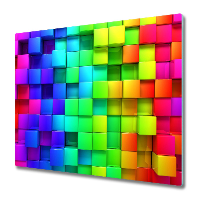 Sklenená doska na krájanie Dúhové kocky