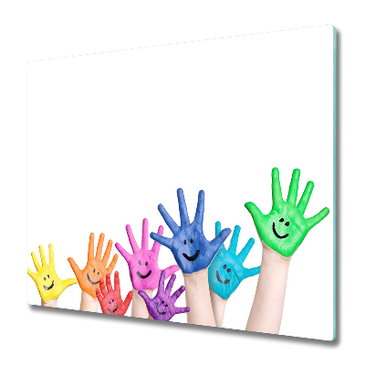 Sklenená doska na krájanie Dúhové ruky