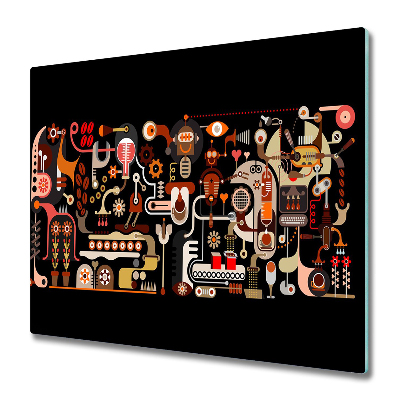 Sklenená doska na krájanie Schéma kaviarne