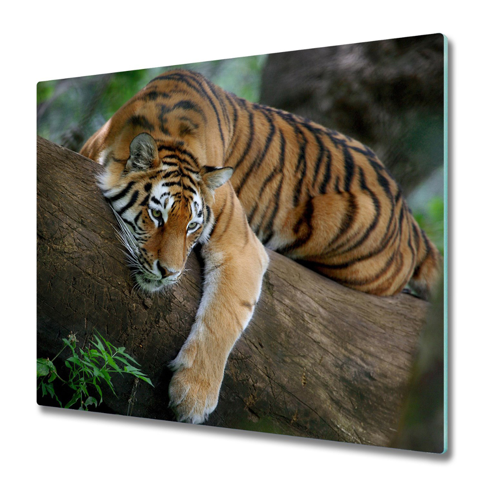 Sklenená doska na krájanie Spiaci tiger