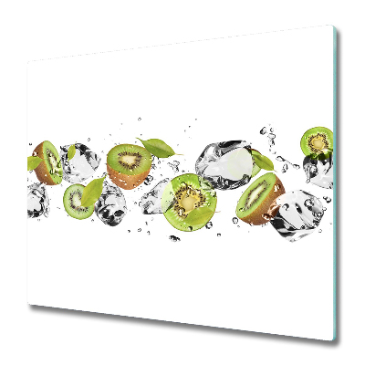 Sklenená doska na krájanie Kiwi a voda