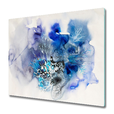 Sklenená doska na krájanie Akvarelové modré škvrny