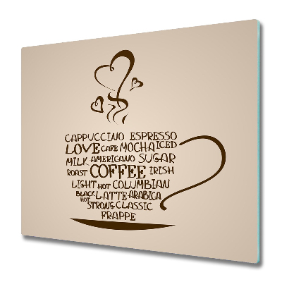 Doska na krájanie Šálka kávy Titulky