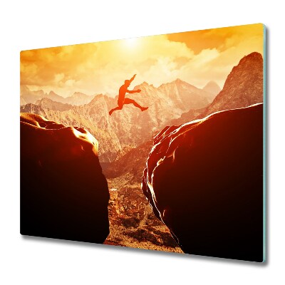 Sklenená doska na krájanie Skok v horách