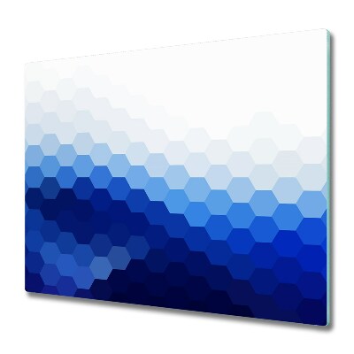 Sklenená doska na krájanie Námornícky modré šesťuholníky na pozadí