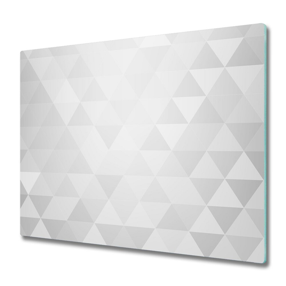 Sklenená doska na krájanie Biele trojuholníky na pozadí