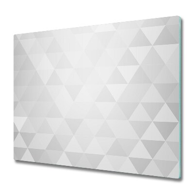 Sklenená doska na krájanie Biele trojuholníky na pozadí
