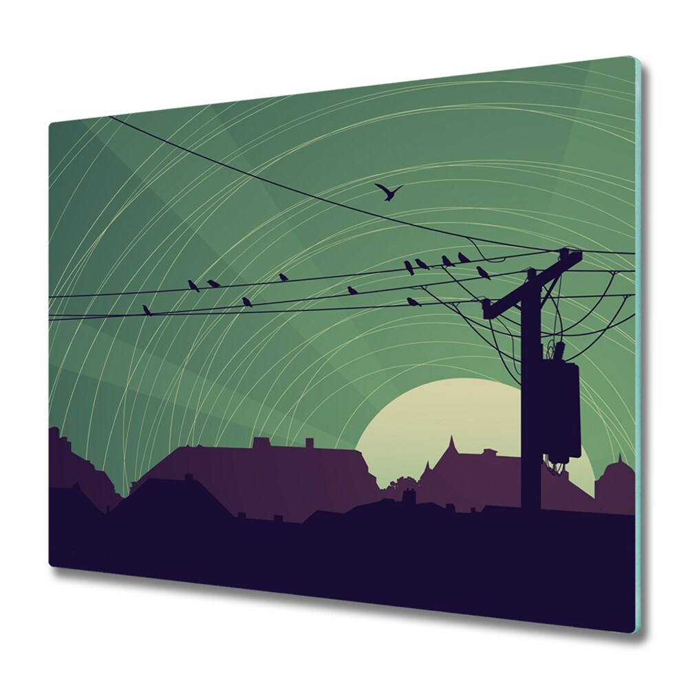 Doska na krájanie Kreslenie vtákov mesto