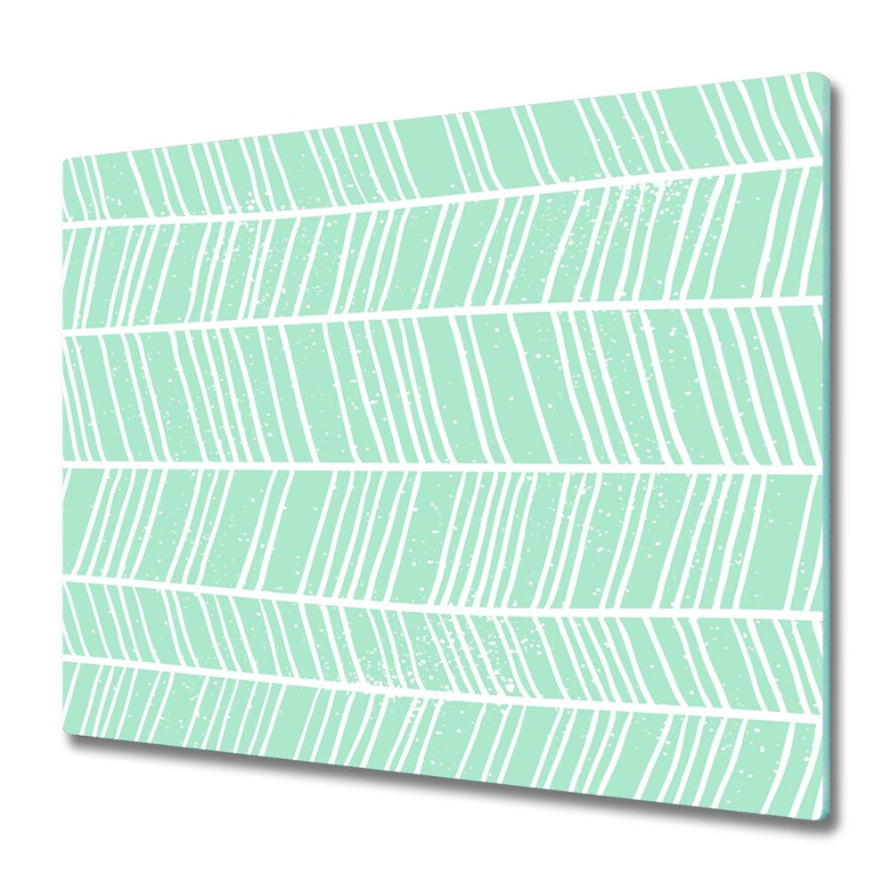 Sklenená doska na krájanie Vzor rybej kosti v mätovej farbe