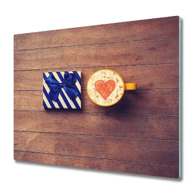 Sklenená doska na krájanie Hrnček na kávu a darček