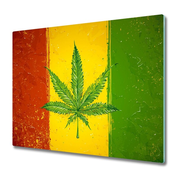 Sklenená doska na krájanie Vlajka Reggae Cannabis