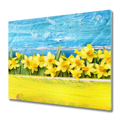 Sklenená doska na krájanie Rozkvitnuté narcisy