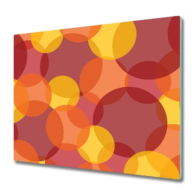 Sklenená doska na krájanie Farebné červené kruhy