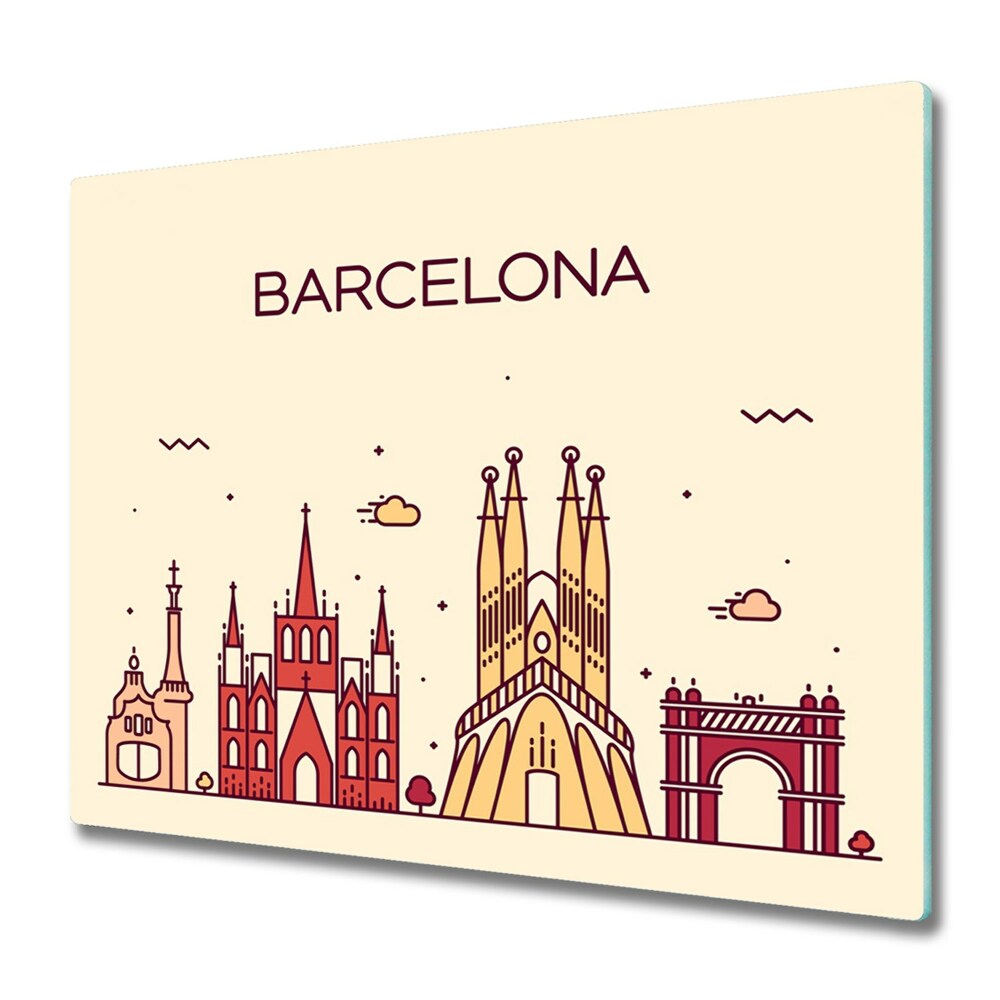 Sklenená doska na krájanie Turistická Barcelona