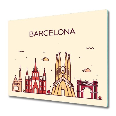 Sklenená doska na krájanie Turistická Barcelona
