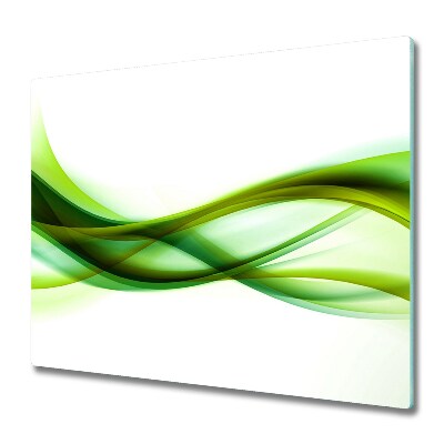 Sklenená doska na krájanie Abstraktné zelené vlny