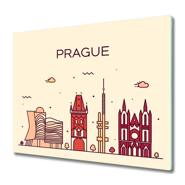 Sklenená doska na krájanie Turistická Praha