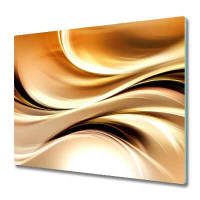 Sklenená doska na krájanie Abstraktné zlaté vlny