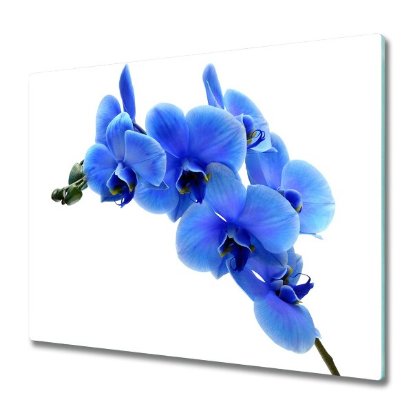 Sklenená doska na krájanie Modrý kvet orchidey