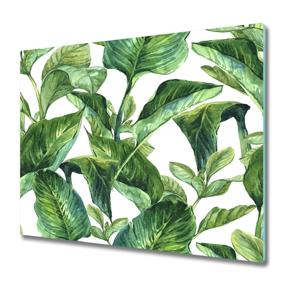 Sklenená doska na krájanie Kresba listov